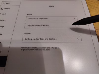 Click on Copiright and licenses