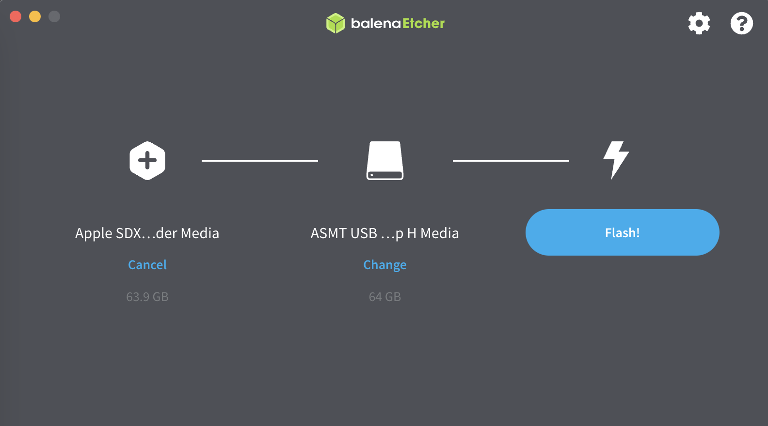 balenaEtcher amb les unitats sel.leccionades